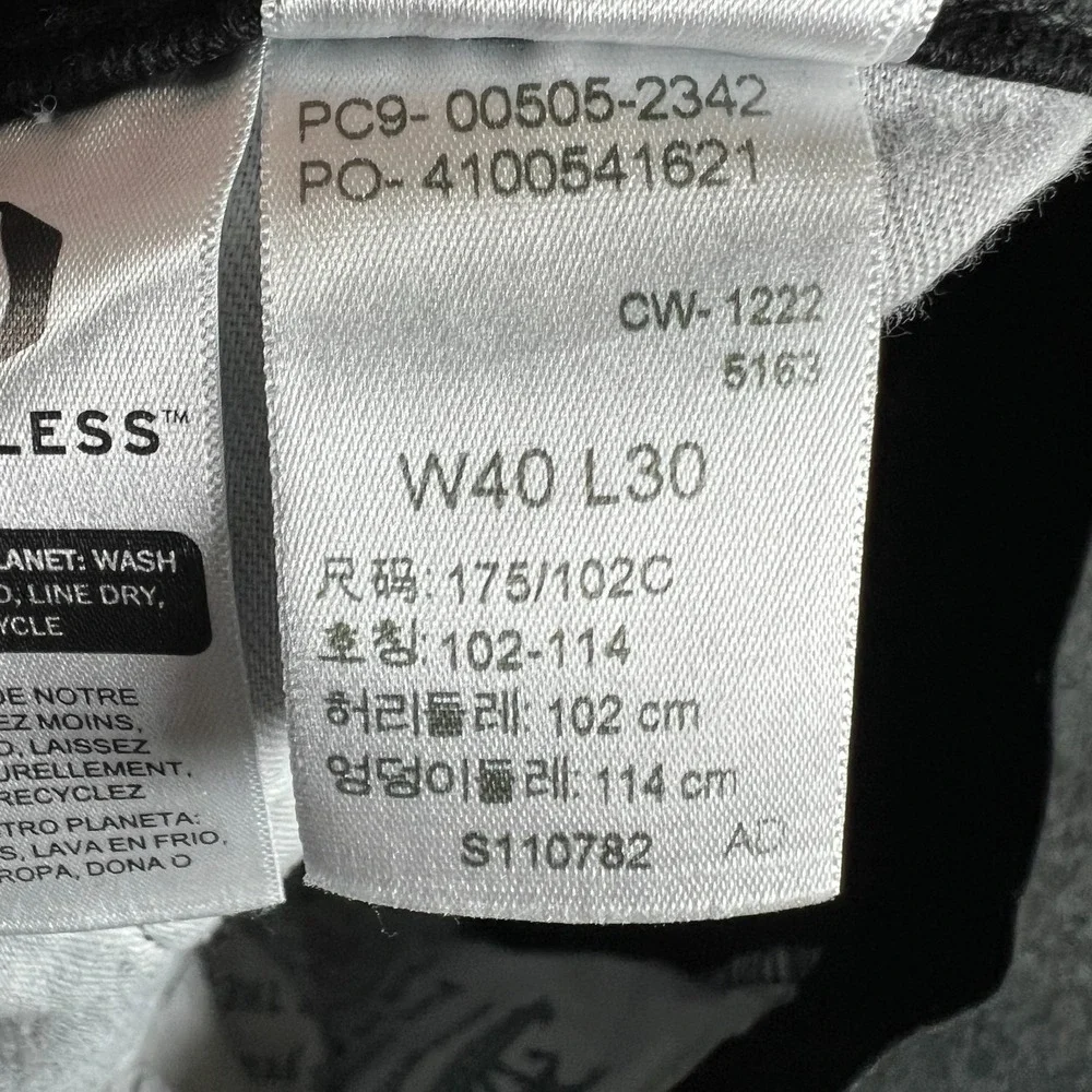 Levis 505 Jeans Mens 42x29 Black Denim Cotton Stretch Logo Mid Rise Straight Leg